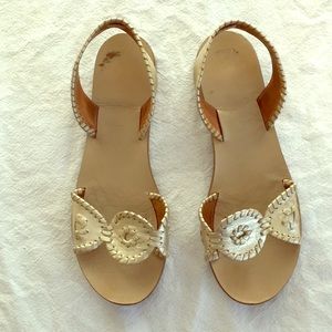 Jack Rogers Liliana flats, sz 9, platinum